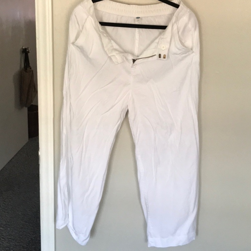 Womens Capri White Pants